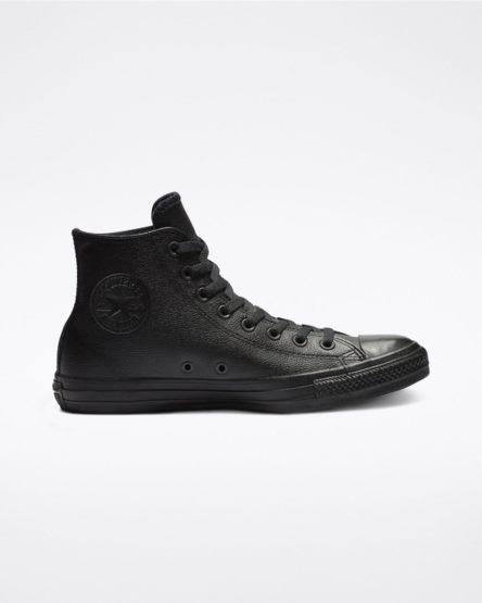 Men's Converse Chuck Taylor All Star Leather High Top Shoes Black | AU 463C5L